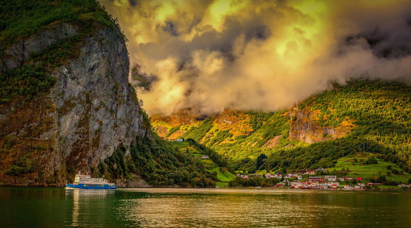 Ferry in a Fjord