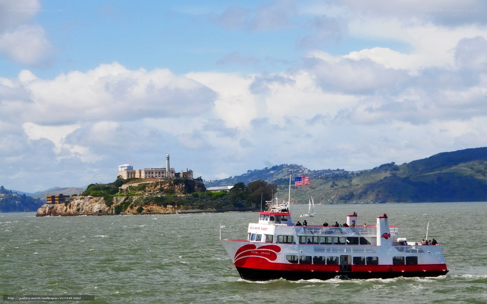 Ferry near Alcatraz Island