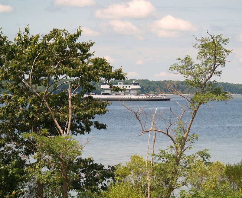 Ferry on a calm river