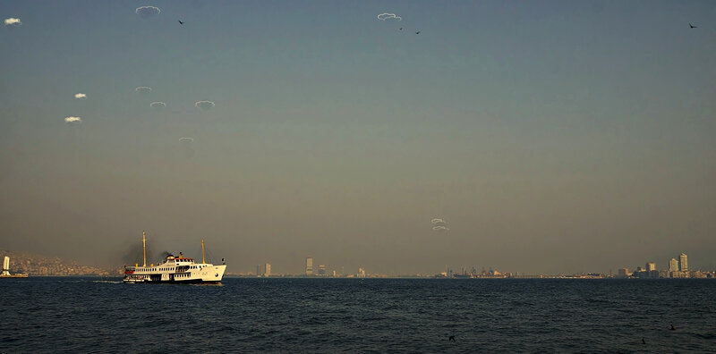 Ferry on the Water — Blue, Calm