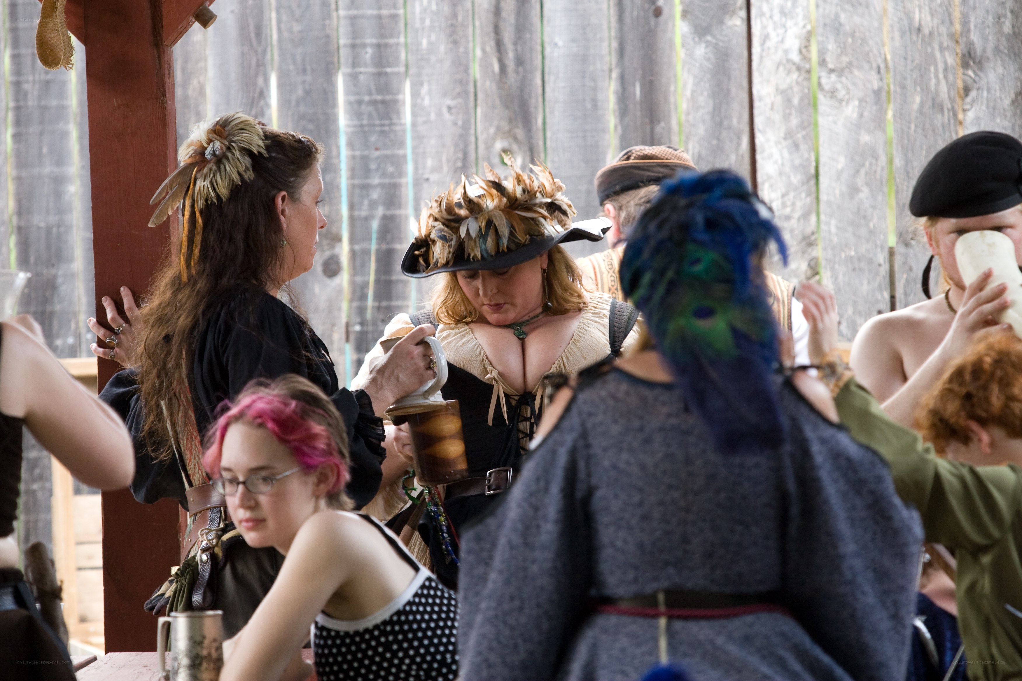 Festival attendees in costume