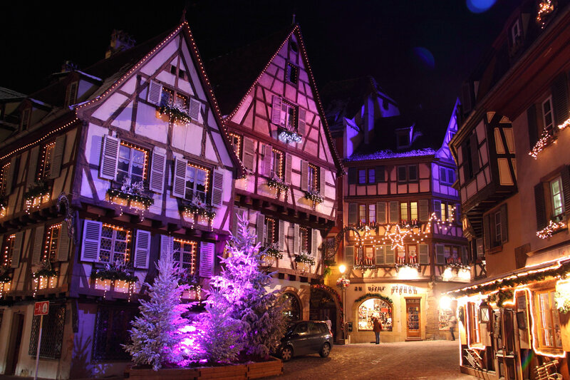 Festival-lit Town Square — Purple