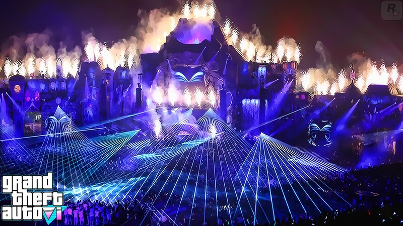 Festival Stage with Lasers