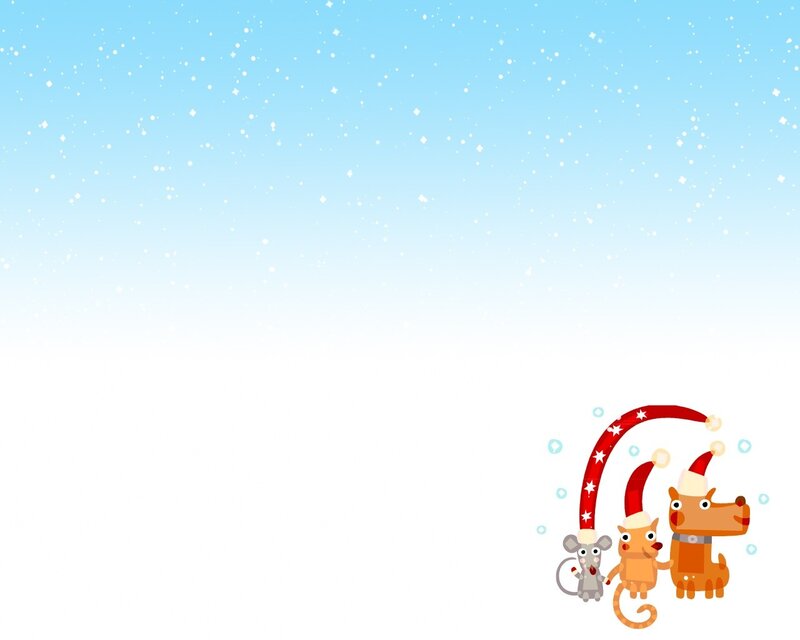 festive animal friends wallpaper