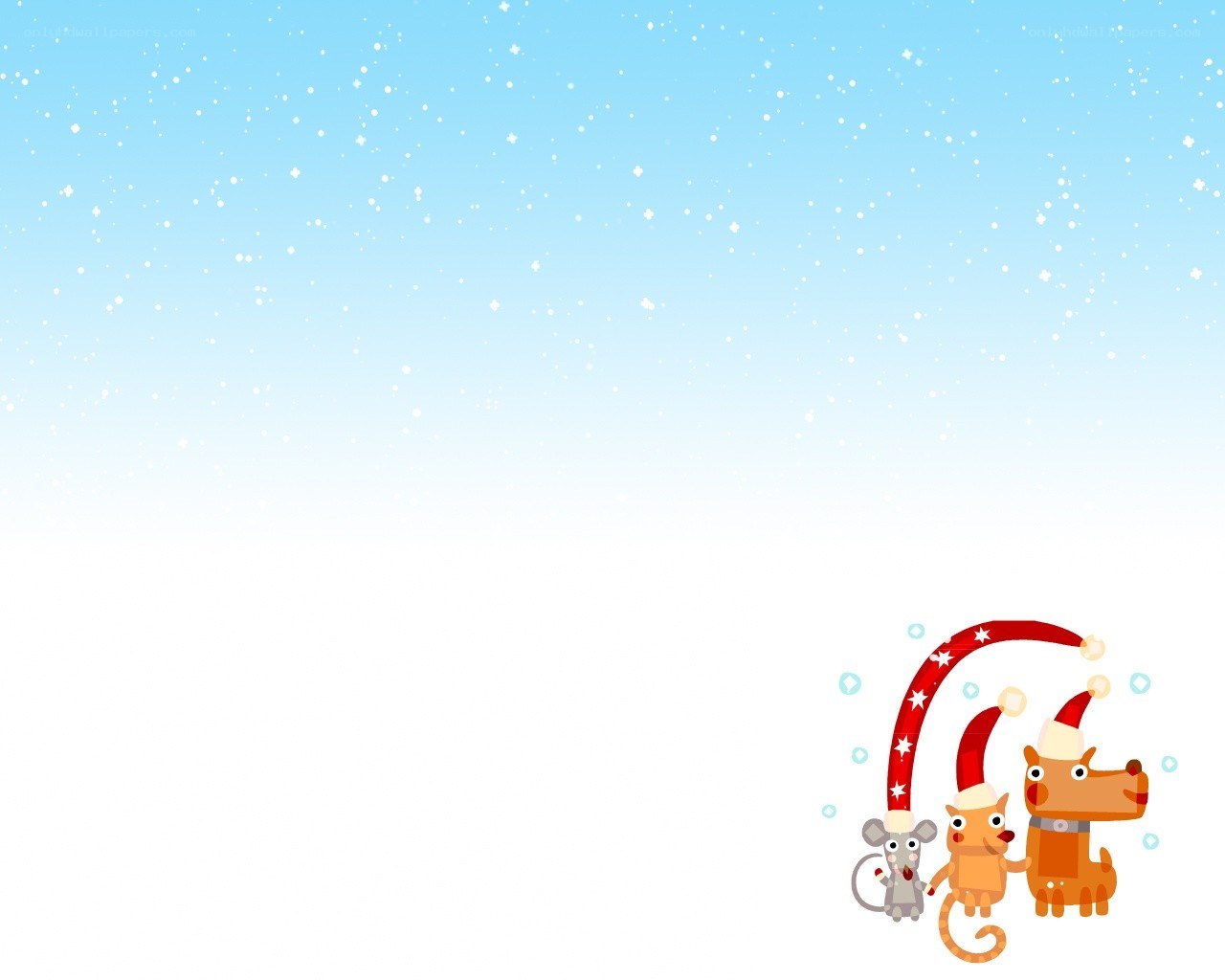 festive animal friends wallpaper