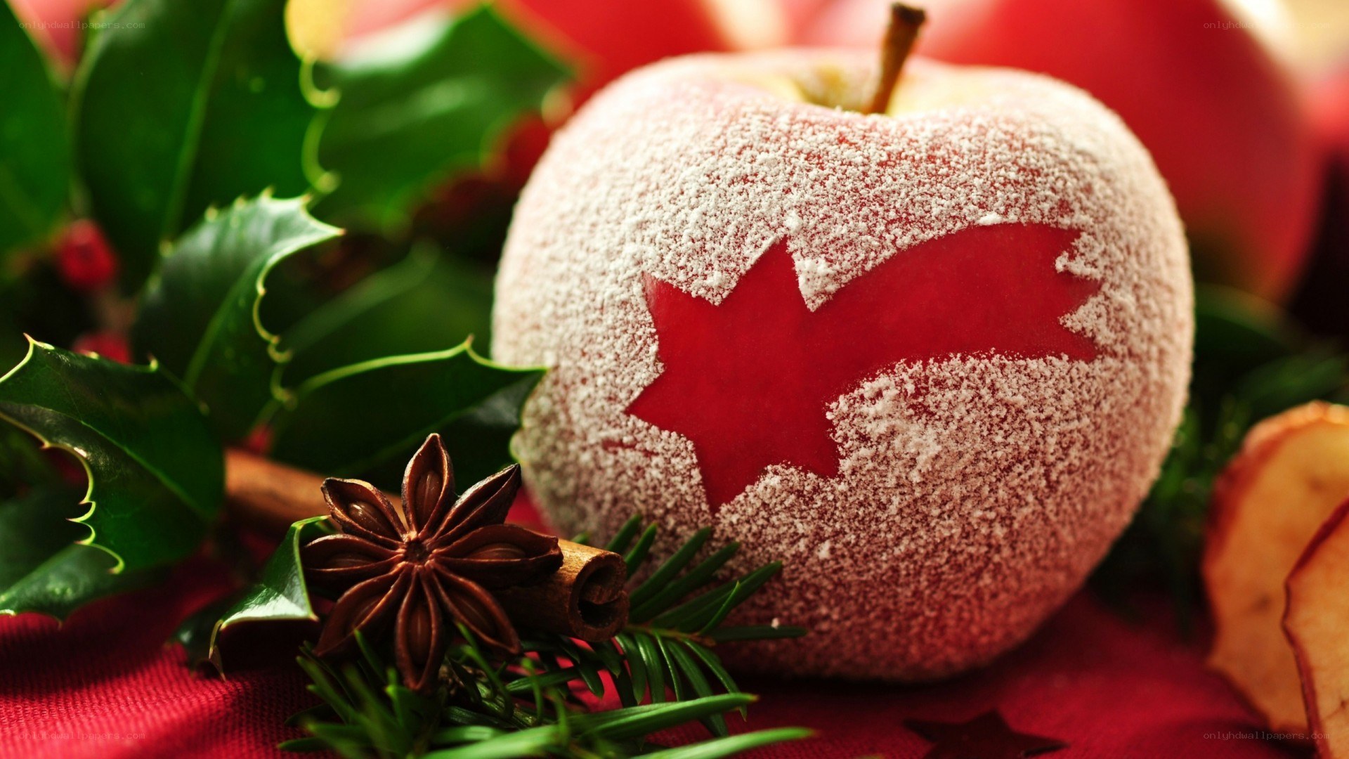 Festive apple with star design