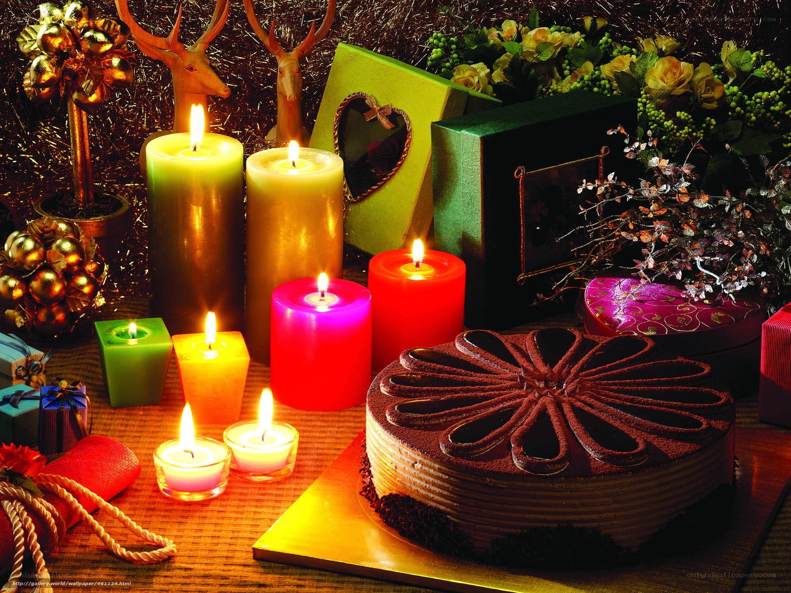 Festive cake and candles