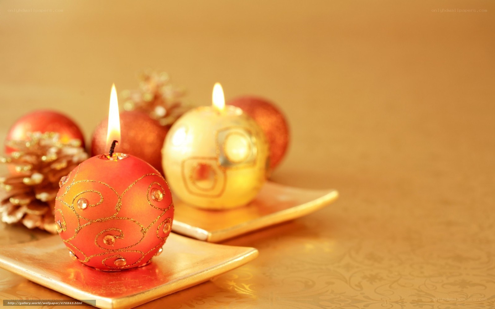 festive candles and ornaments