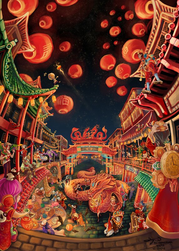 Festive Chinese Street Celebration