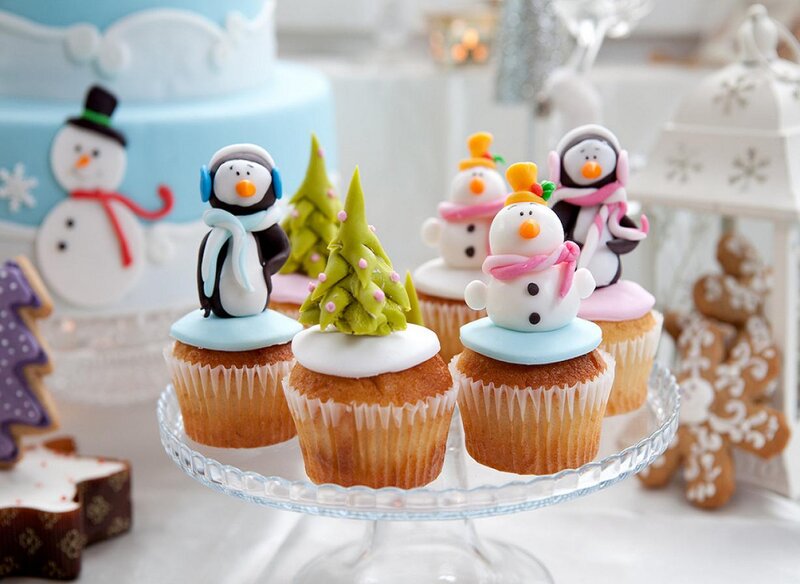 Festive Cupcakes on Stand