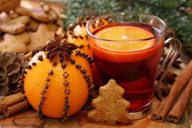 festive holiday drink and treats