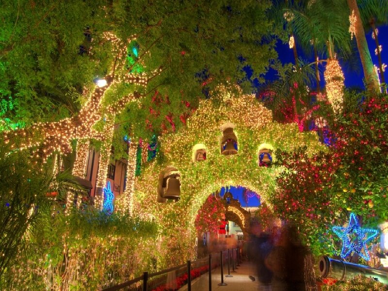 festive lights at night