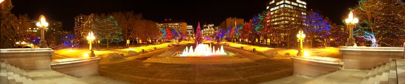 Festive night in a city park