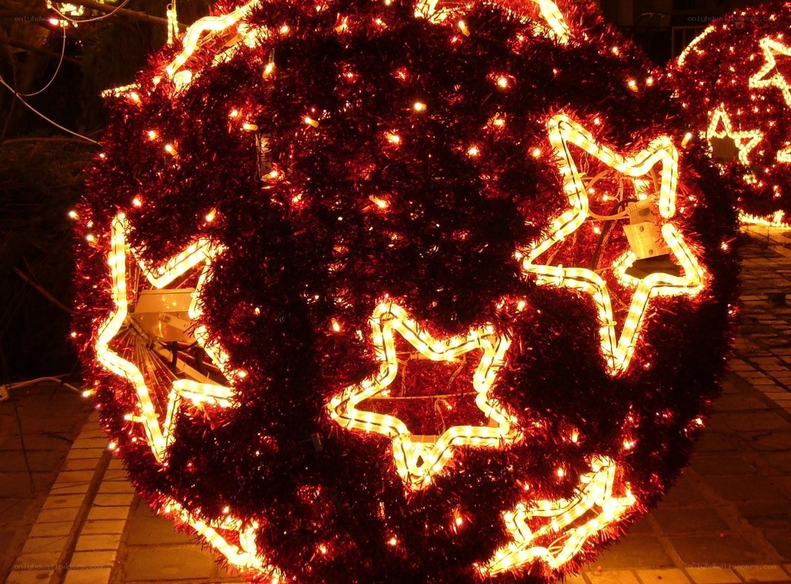 festive red light ball
