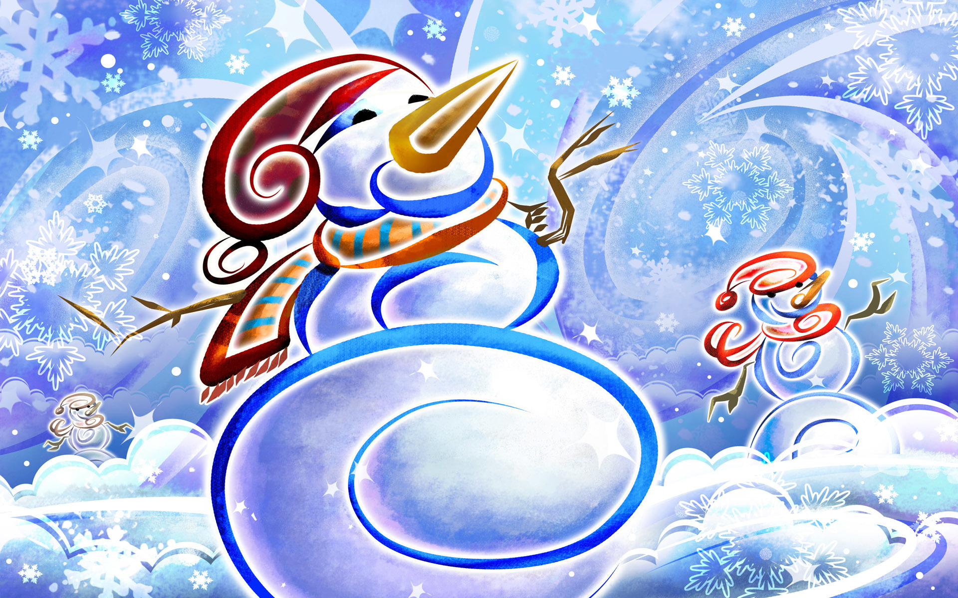Festive snowman illustration