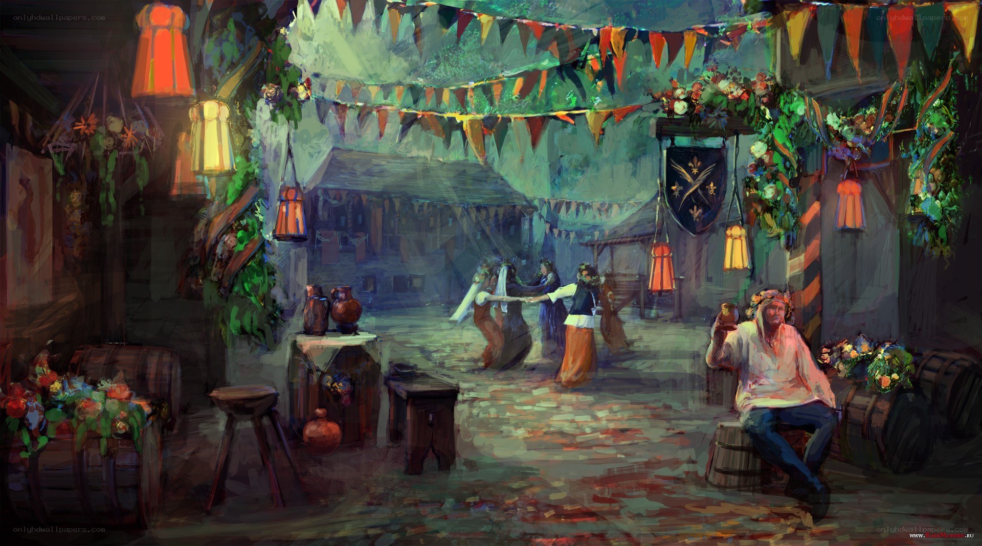 Festive village celebration
