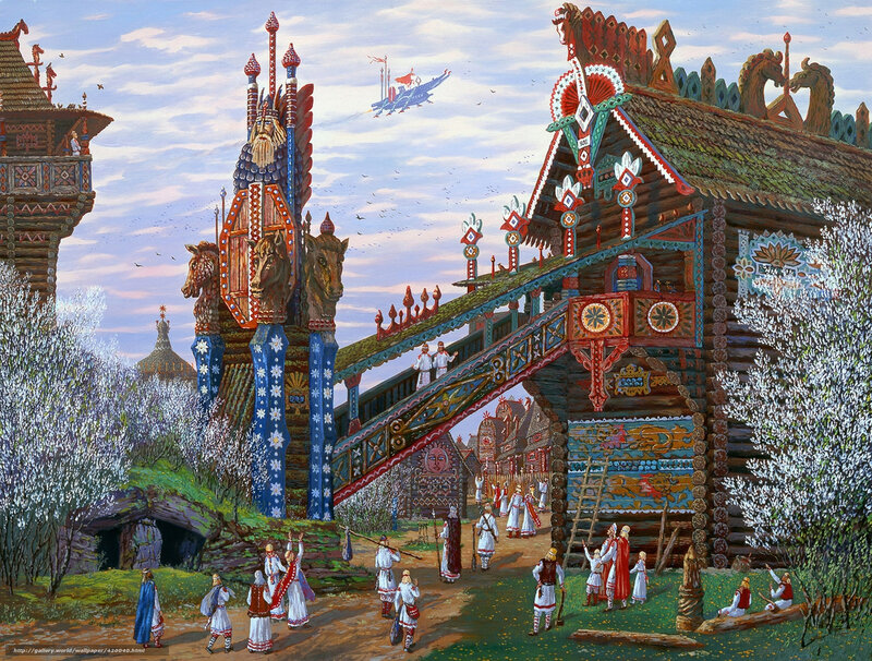 Festive village celebration