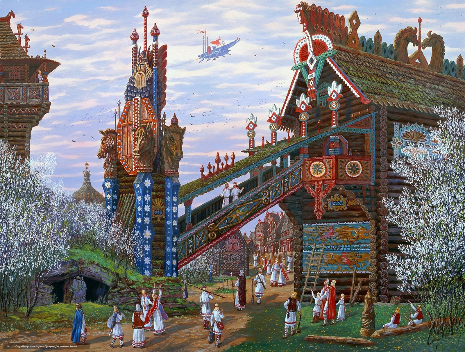 Festive village celebration