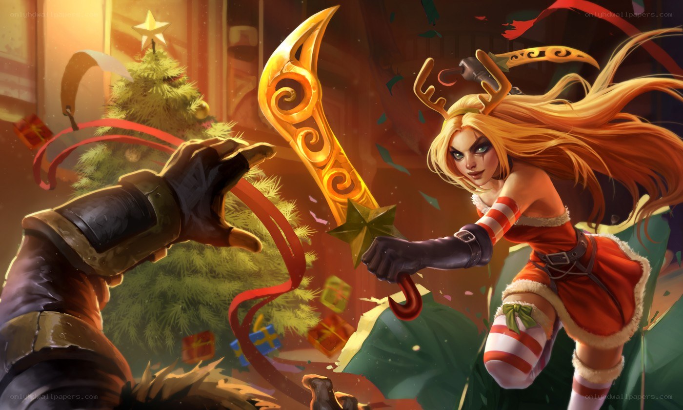 Festive warrior in holiday gear