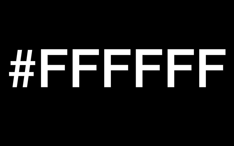 #ffffff text on black