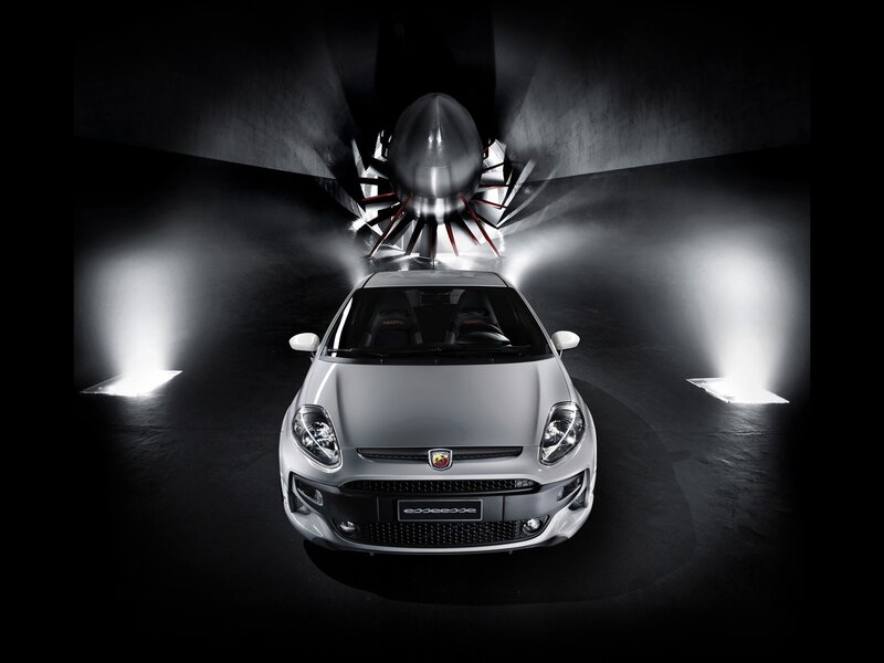 Fiat Abarth in a dark tunnel