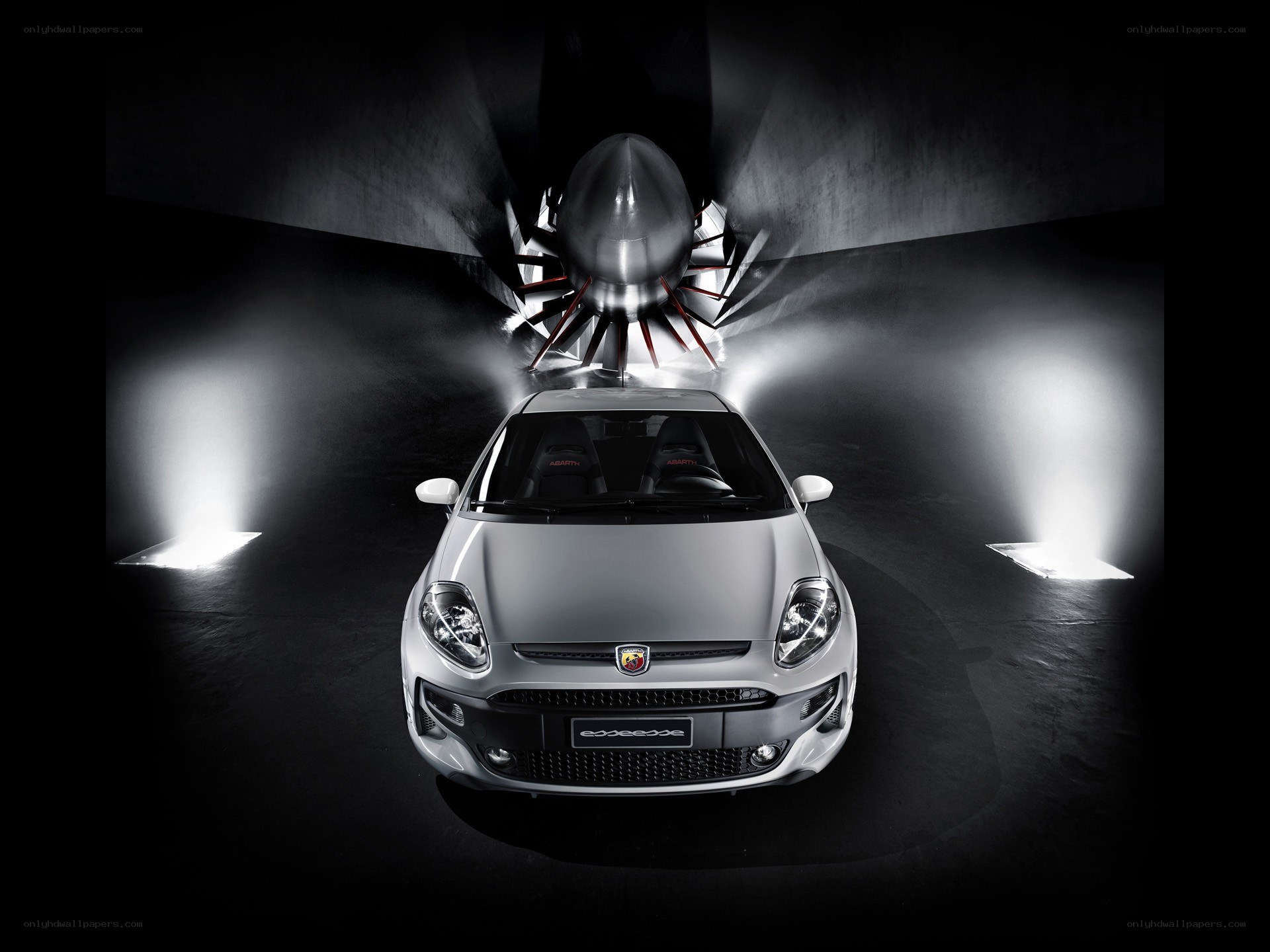 Fiat Abarth in a dark tunnel