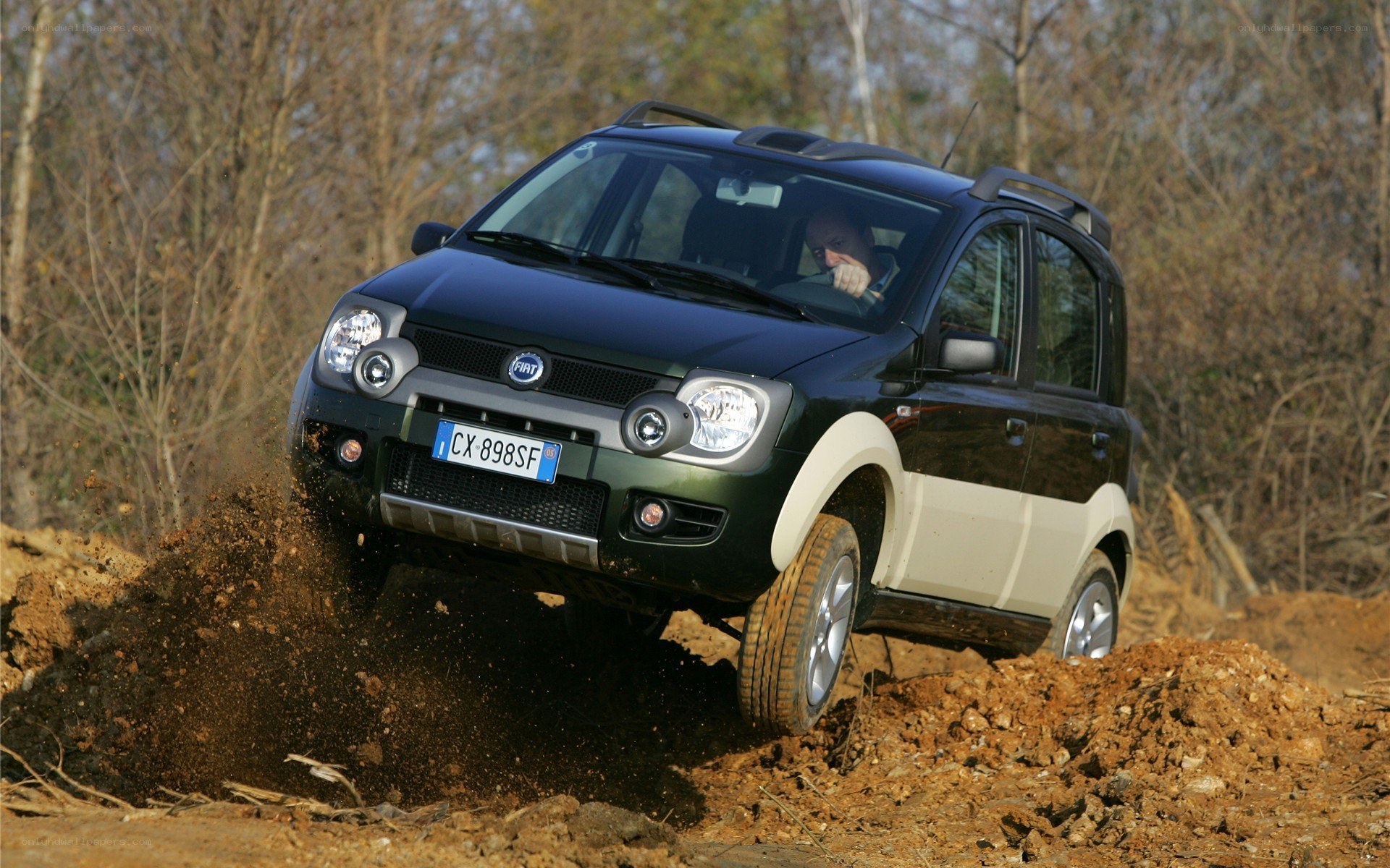 Fiat Panda driving on dirt