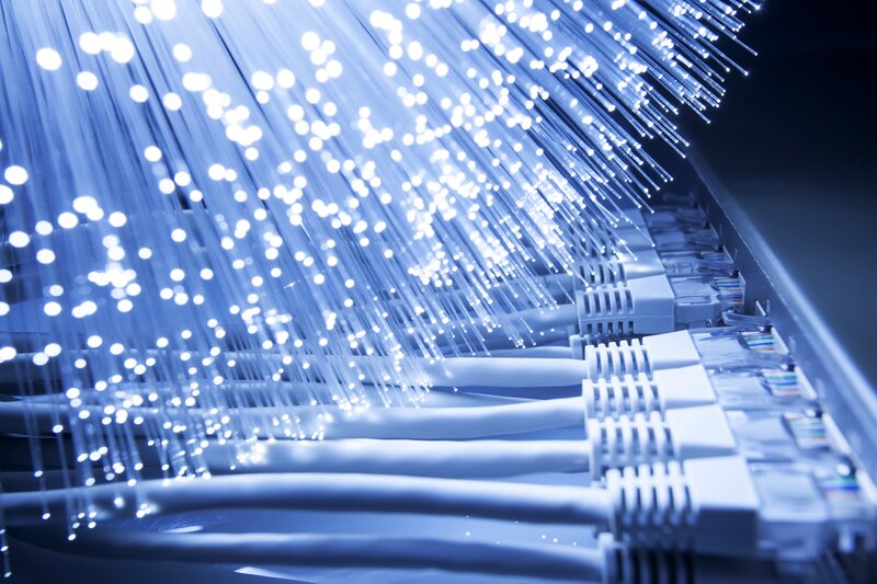 Fiber Optic Cables — Blue, Technological, Photograph, Connectors