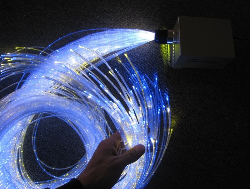 Fiber Optic Light Strands — Blue, Dramatic, Night