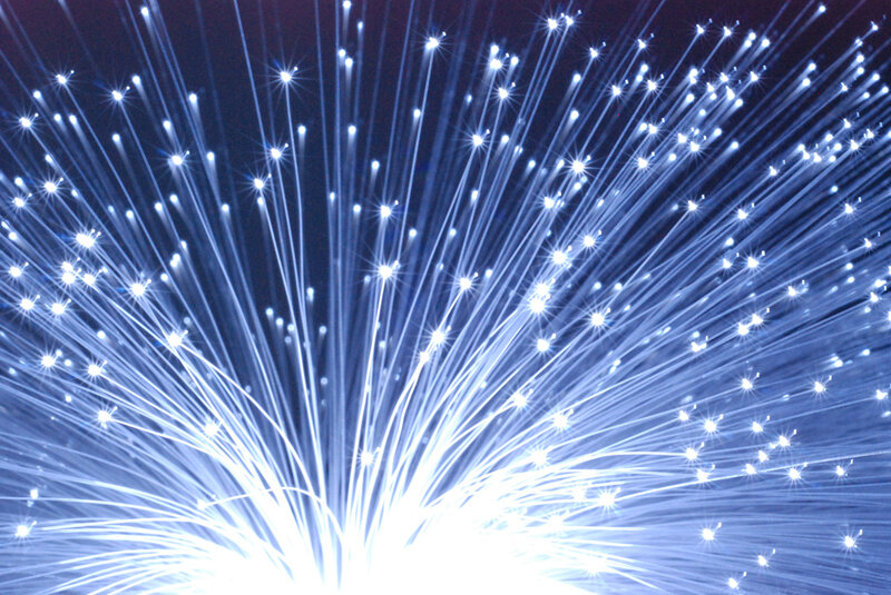 Fiber Optic Light Strands — Blue, Dramatic, Photograph