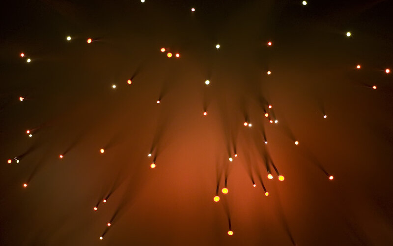 fiber optic lights at night