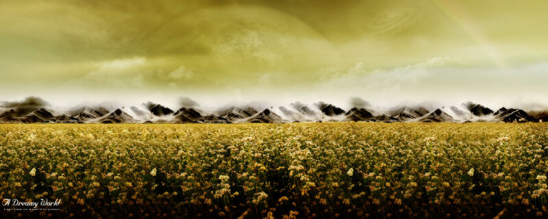 Field of Flowers with Mountains