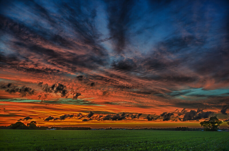 Field under Sunset Sky