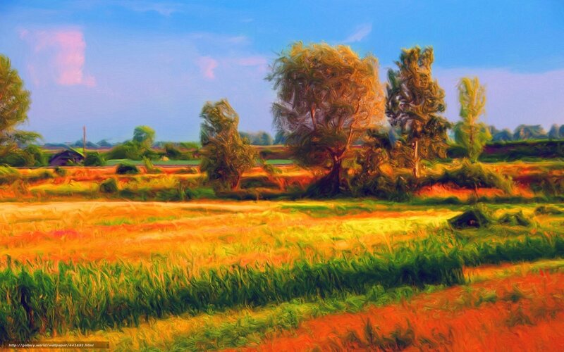 Field with Trees and Crops