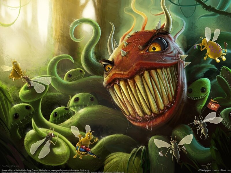 Fierce Battle Against a Giant Plant Monster
