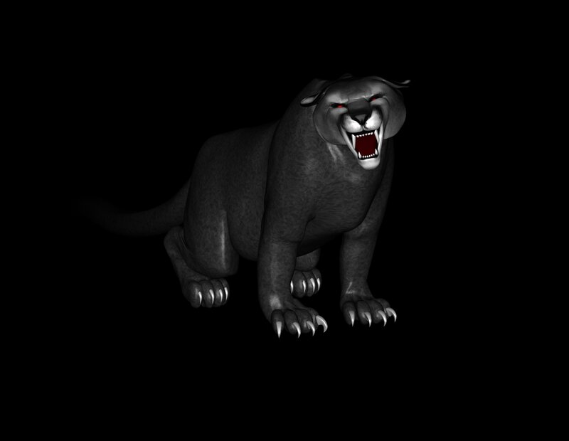 fierce black panther roaring