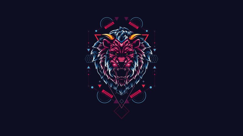Fierce Lion Head