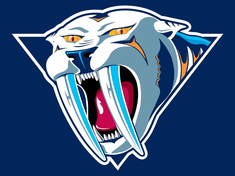 Fierce Saber-toothed Cat — Blue, Aggressive