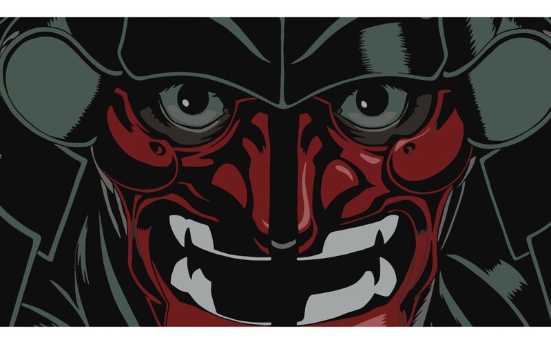 fierce samurai mask