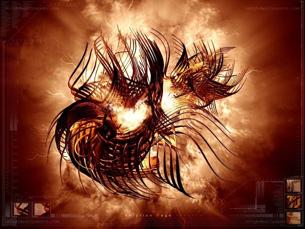 Fiery abstract digital artwork