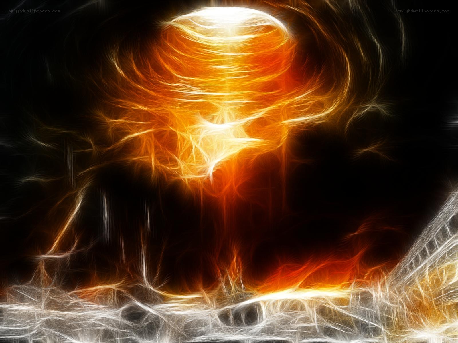 fiery abstract energy burst