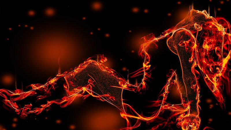 fiery abstract figure