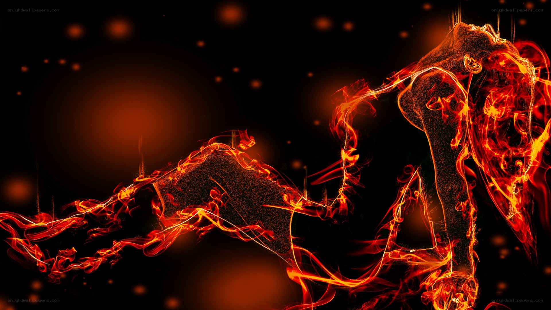 fiery abstract figure