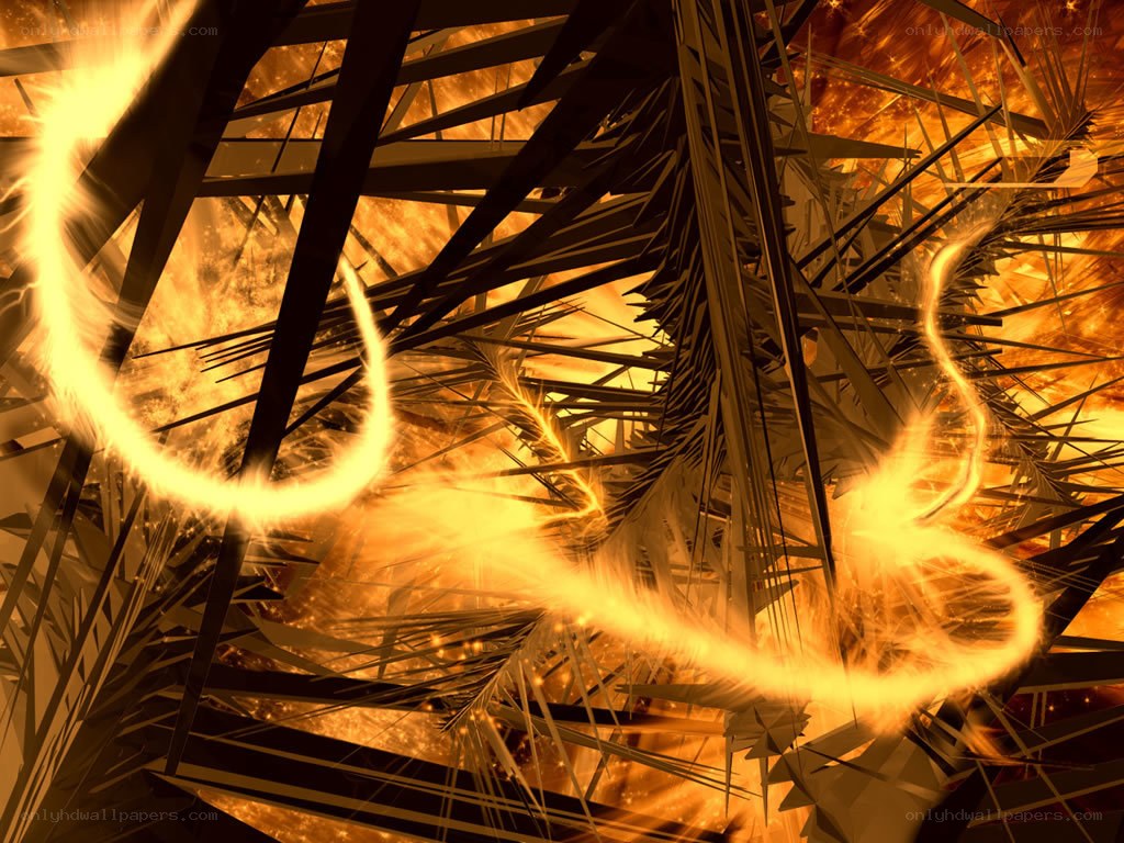 Fiery abstract fractal art