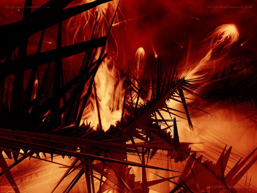 Fiery abstract landscape