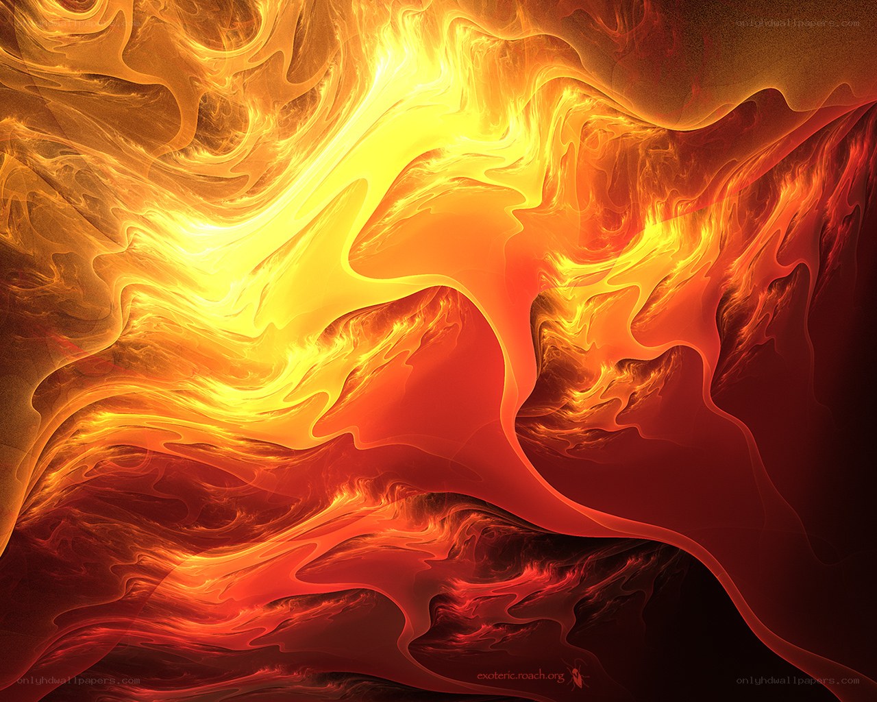 Fiery abstract swirls