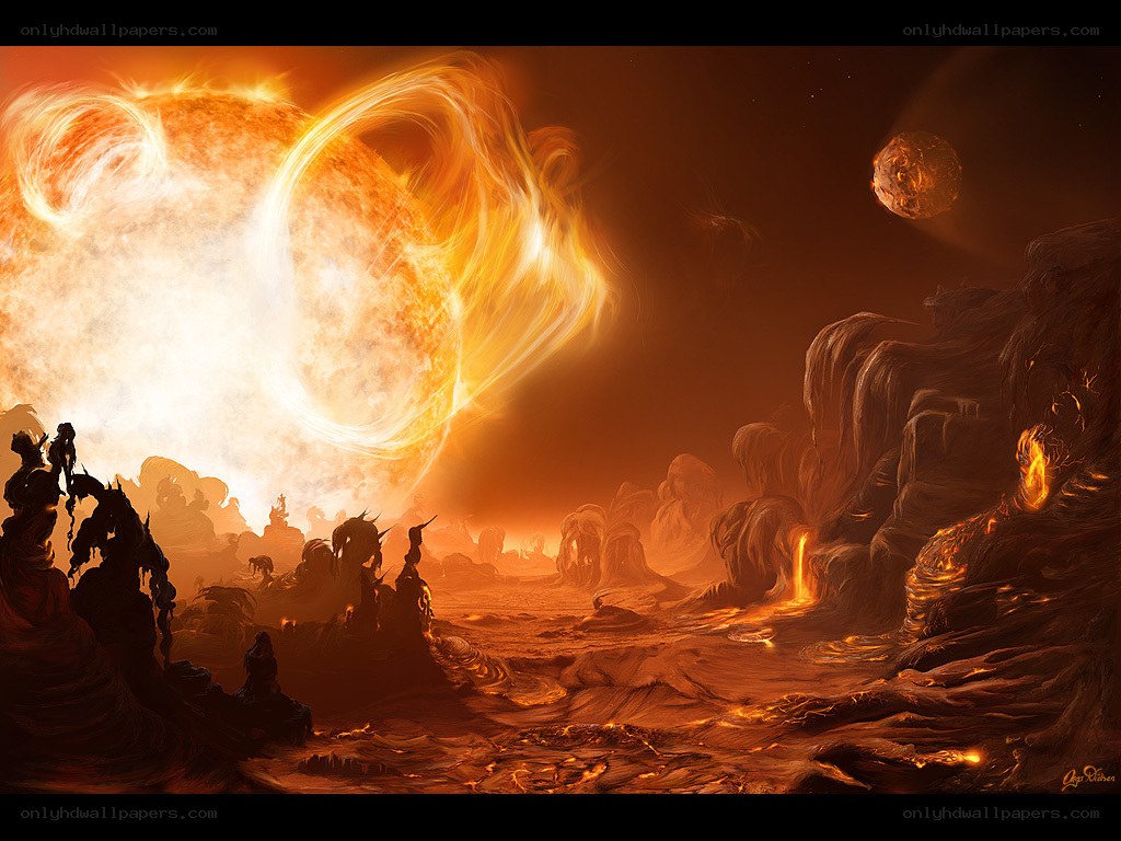 Fiery alien landscape
