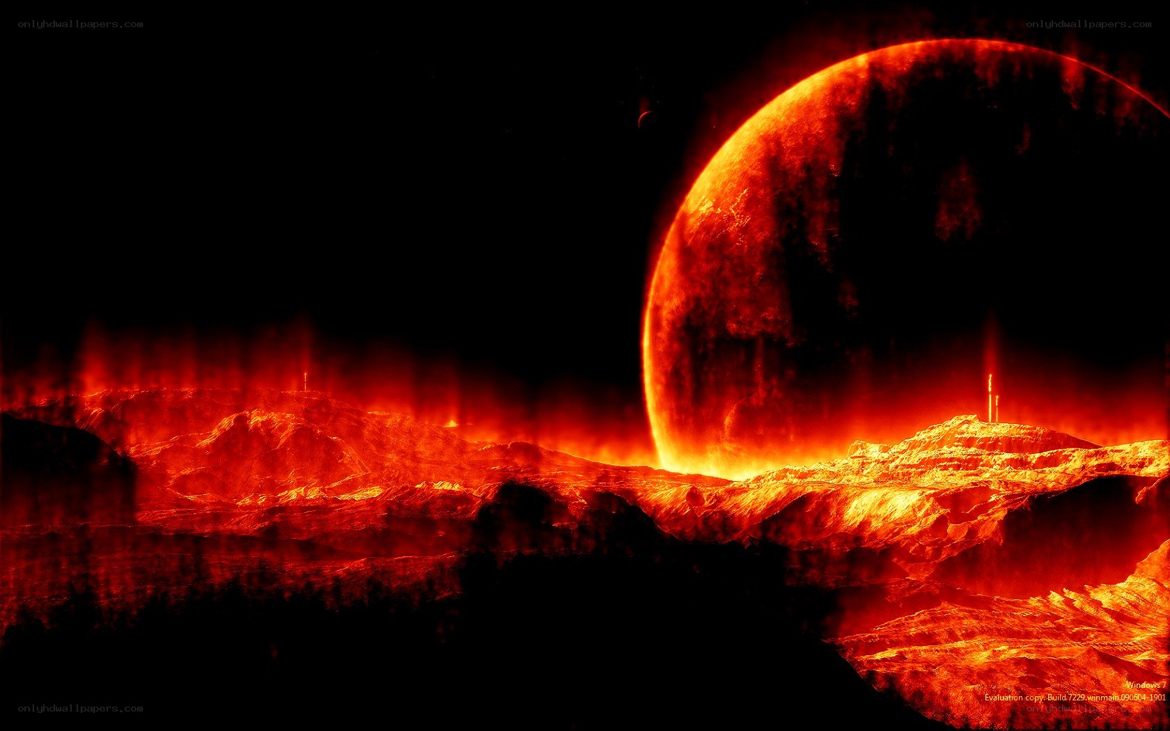 Fiery alien landscape