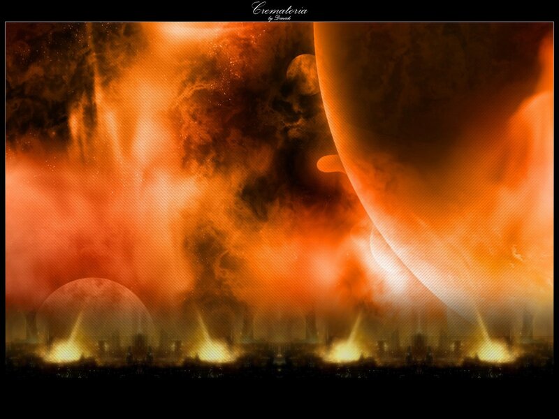 Fiery alien landscape