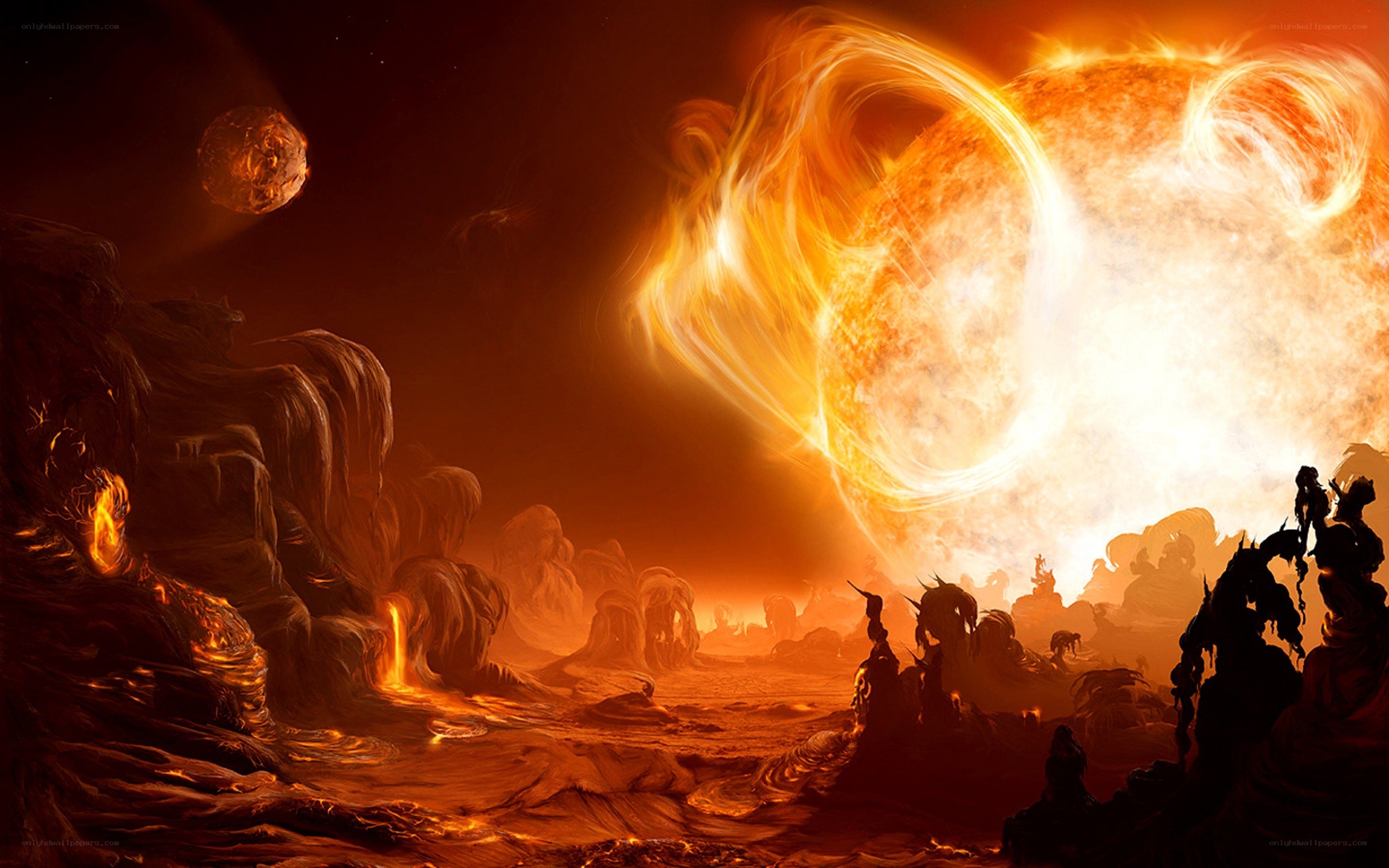 Fiery alien landscape